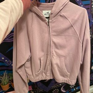 Hollister cropped zip up hoodie
